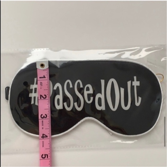 Silk Sleeping Eye Mask Hashtag PassedOut Black - Picture 10 of 13